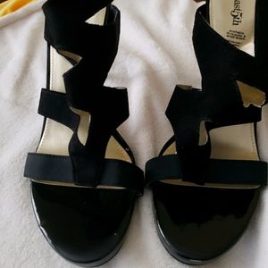Strappy black sandals women's size 12